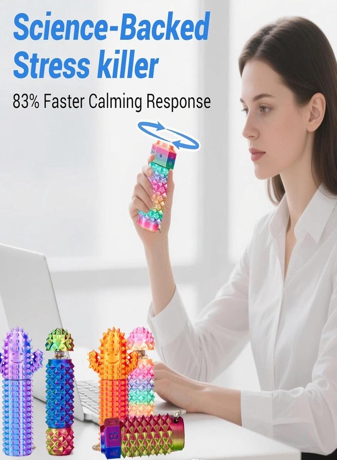 emeqzoa Valentines Day Gifts for Him or Her 2pcs Little Ouchies Pain Stim Fidget Toy with Rotating/Spiky/Click-Press, 3-in-1 Sensory Toy for Anxiety Relief Skin Picking, Novelty Relief Stress Gift for Friend - Image 4